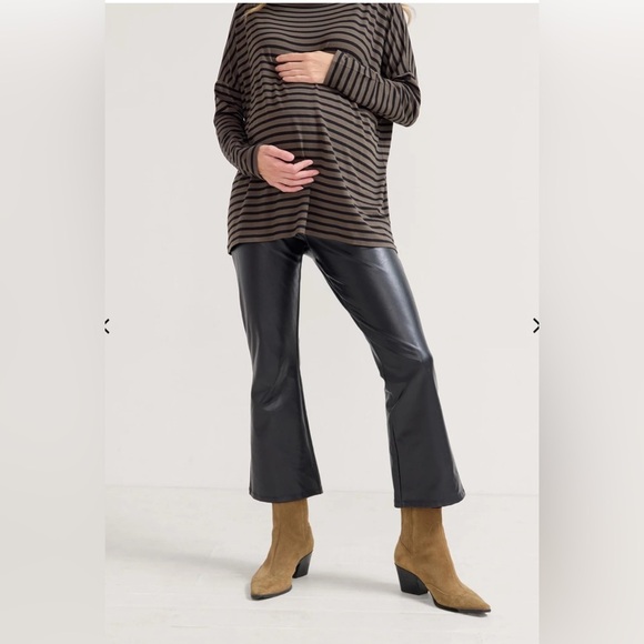 NWT Hatch The Vegan Stretch Leather Crop Flare SZ XL - Picture 1 of 7